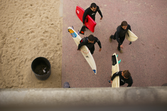 Surfers in Huntington Beach