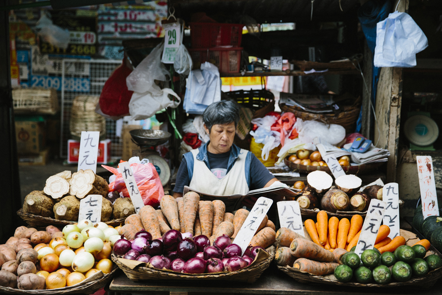 Fresh Vegetables at a Mongkok Hong Kong Market