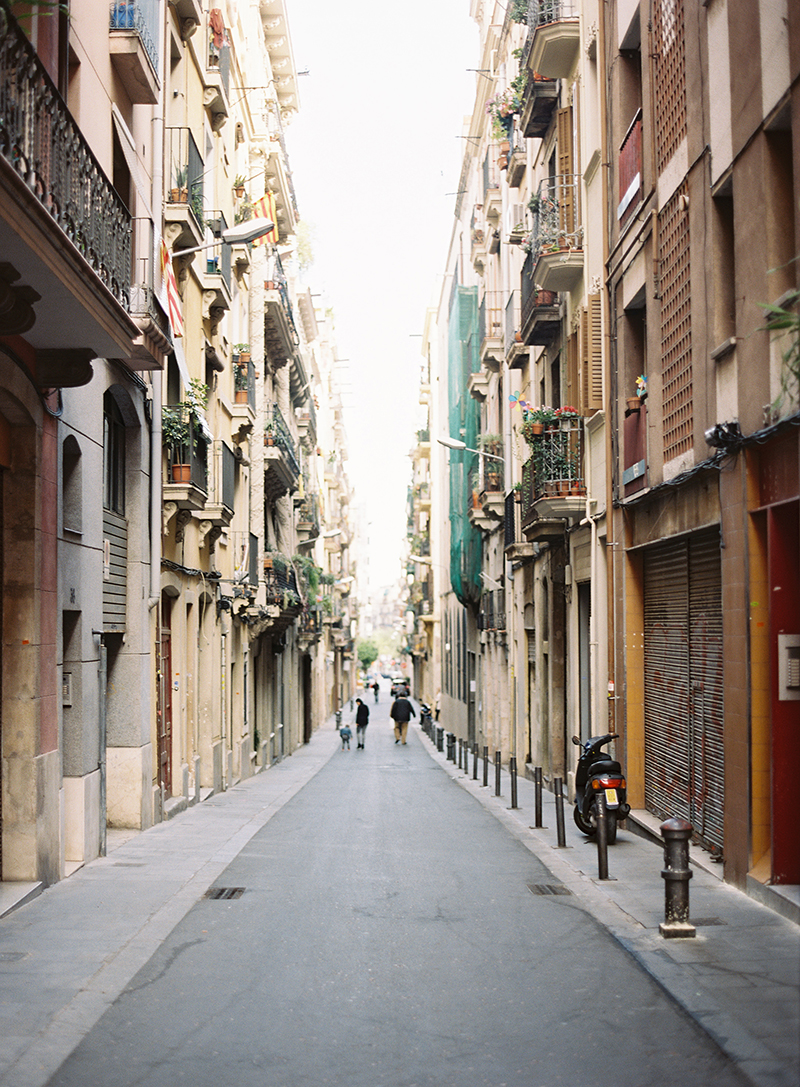 Narrow Street in Barcelona Spain