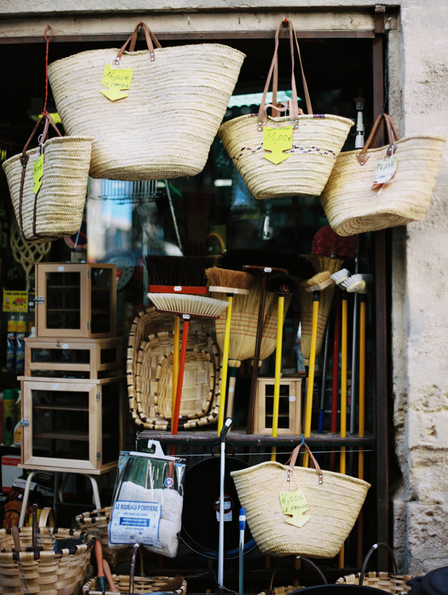 Straw Baskets and Brooms in Uzes France
