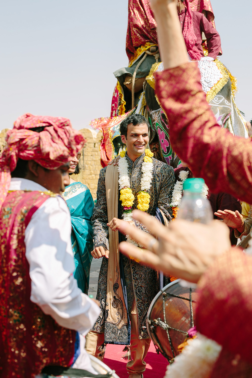 Groom Arrives at Suryagarh Palace in India