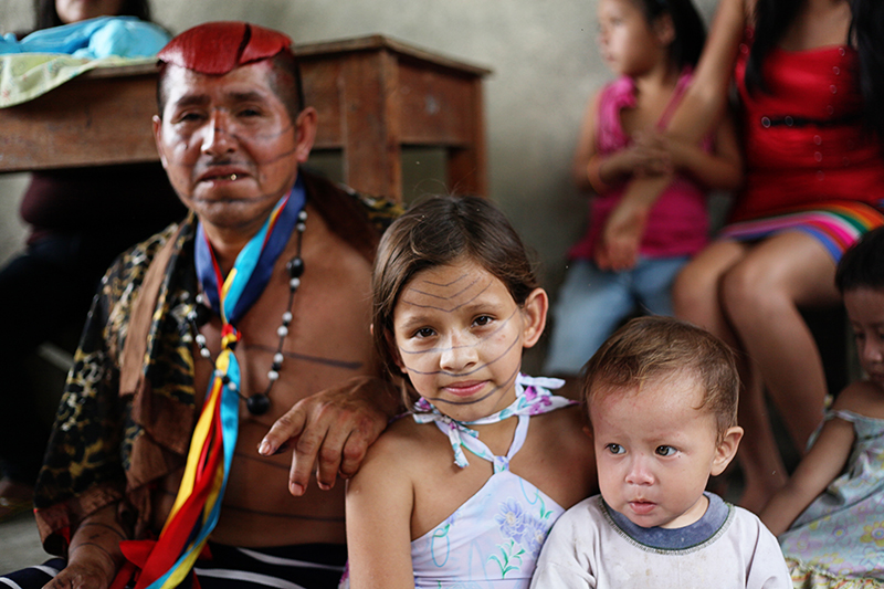 Native Family in Tsachilas Ecuador