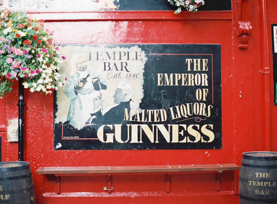 Guinness Sign at The Temple Bar in Dublin Ireland