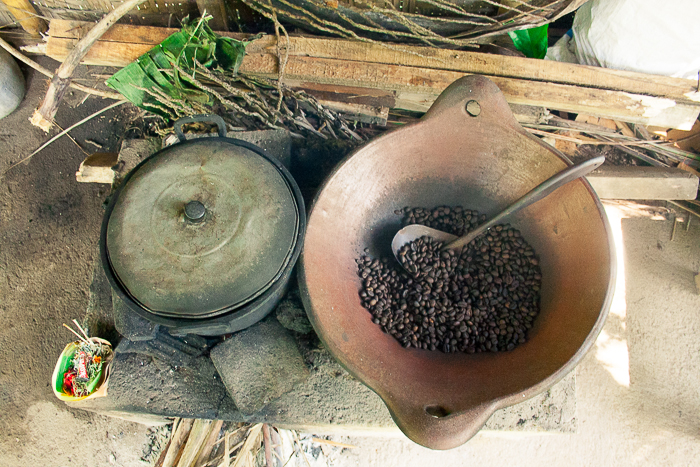 Roasting Coffee Beans at Bali Pulina in Ubud
