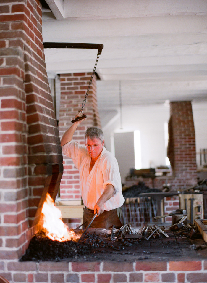 Blacksmith and Fire in Colonial Williamsburg