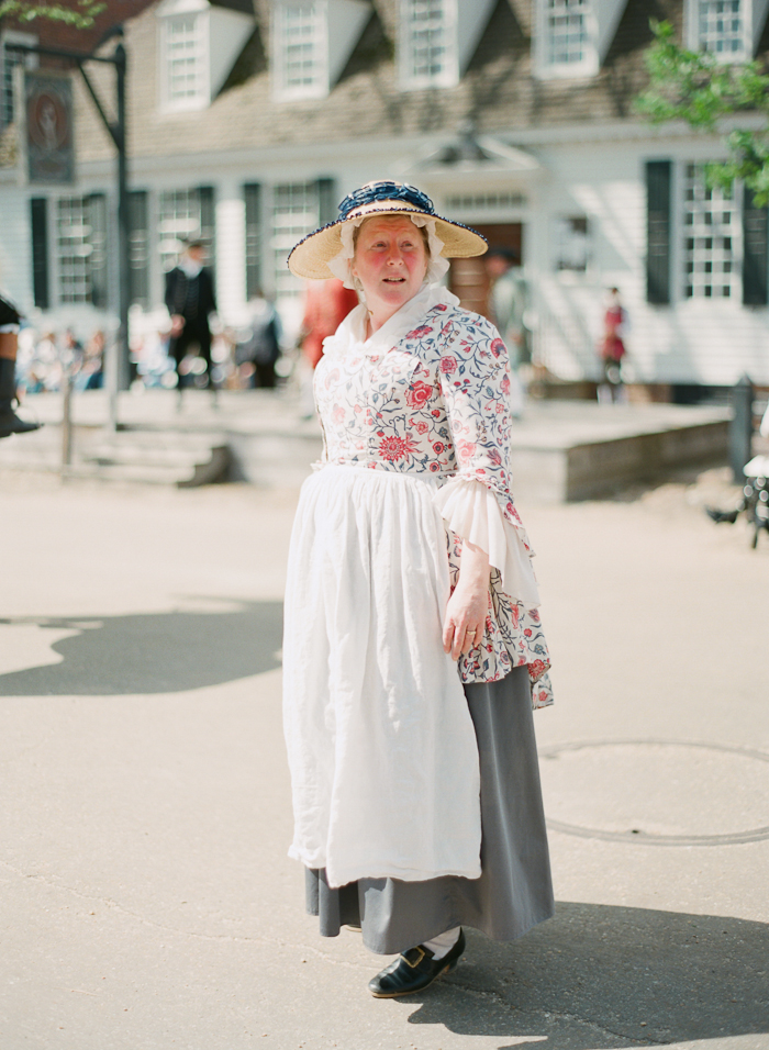 Woman in Traditional Attire in Colonial Williamsburg