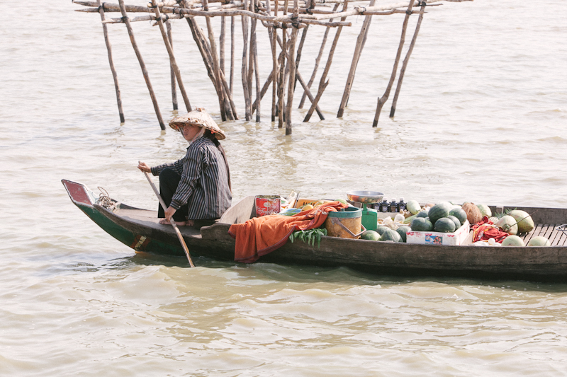 Woman on Boat Cambodia