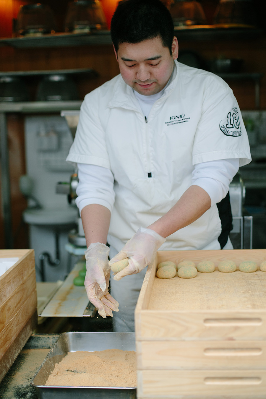 Making Green Tea Mochi in Nara Making Green Tea Mochi in Nara