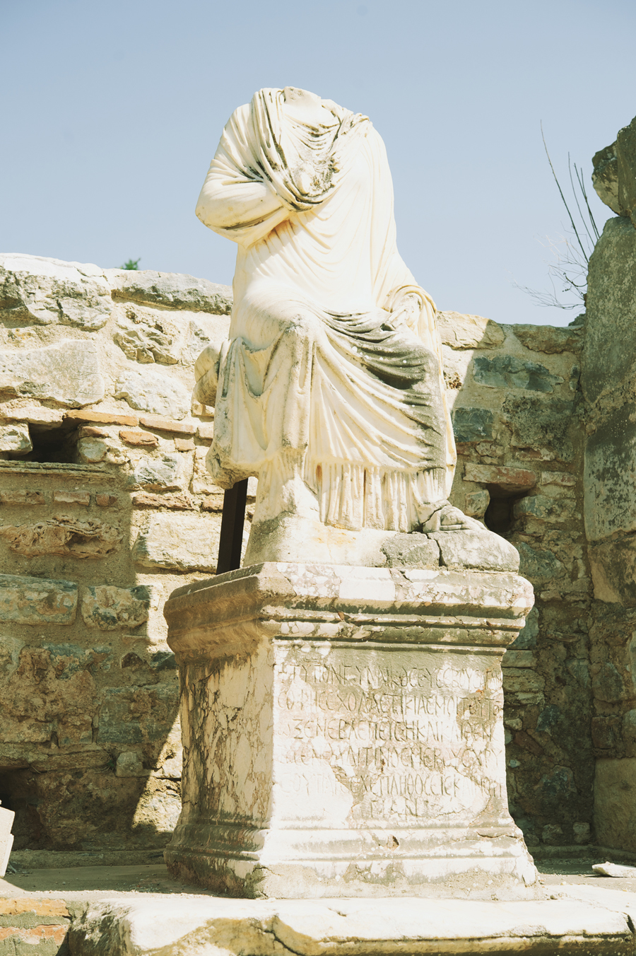 Statue at the Library of Celsus in Ephesus