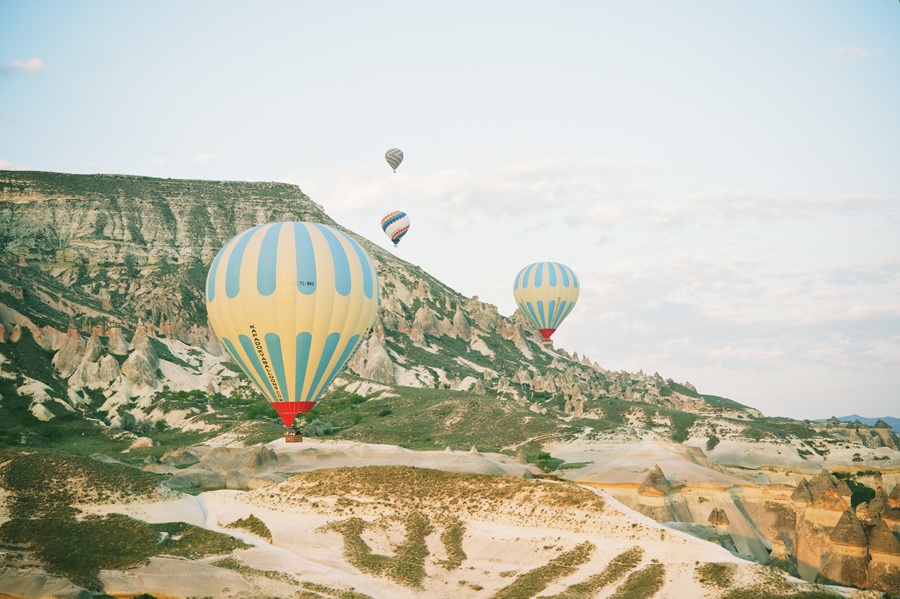Striped Hot Air Balloons in Cappadocia Striped Hot Air Balloons in Cappadocia