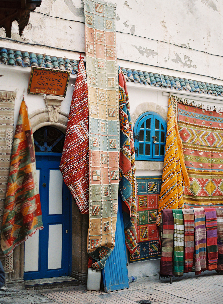 Bright Colored Rugs in Morocco