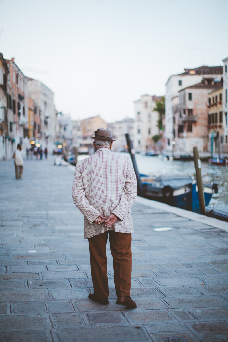 Elderly Gentleman in Venice Italy