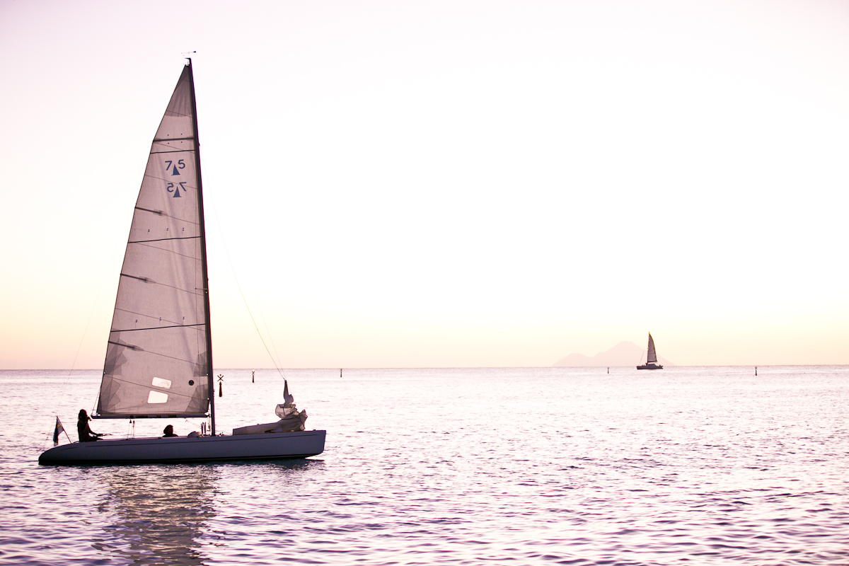 Sailboats at Sunset in St Barth