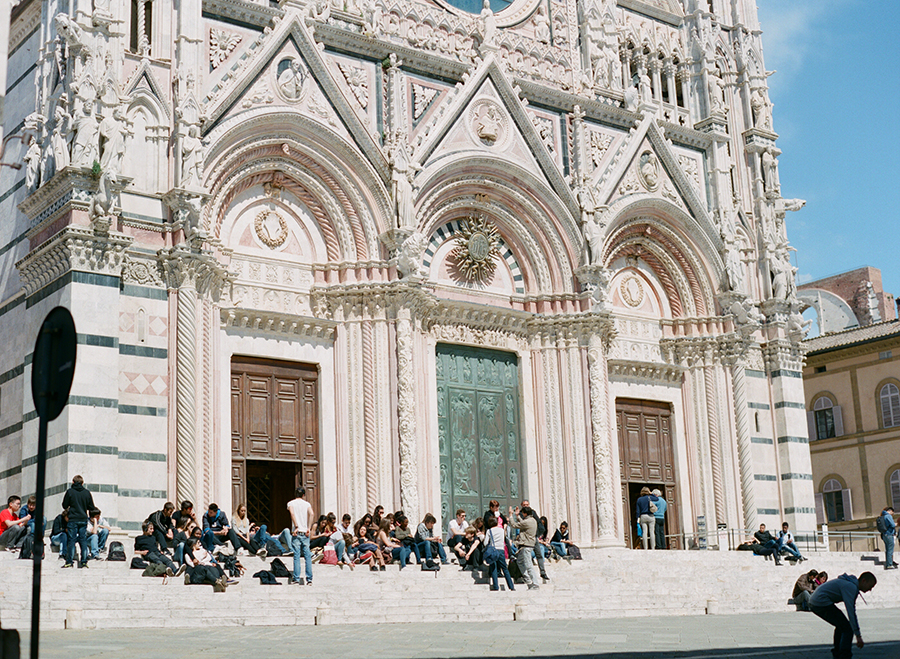 Sitting on the Steps of the Siena Cathedral