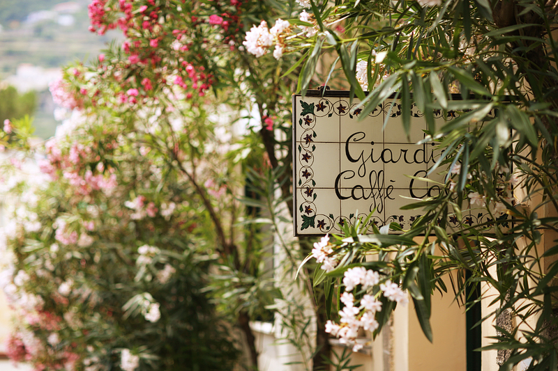 Cafe Sign in Positano Italy