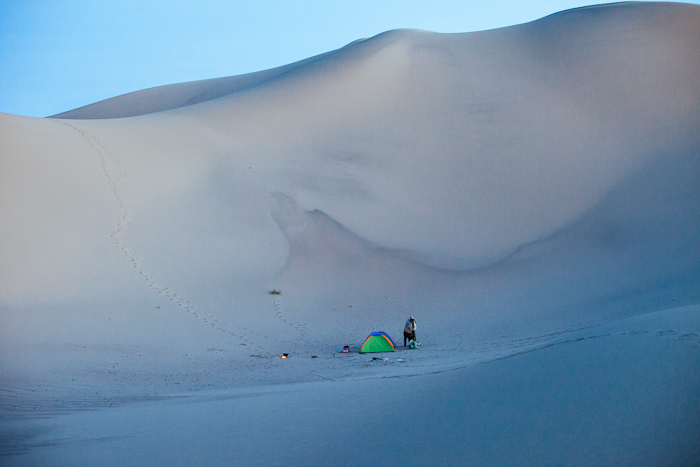 Camping in the Mingsha Sand Dunes