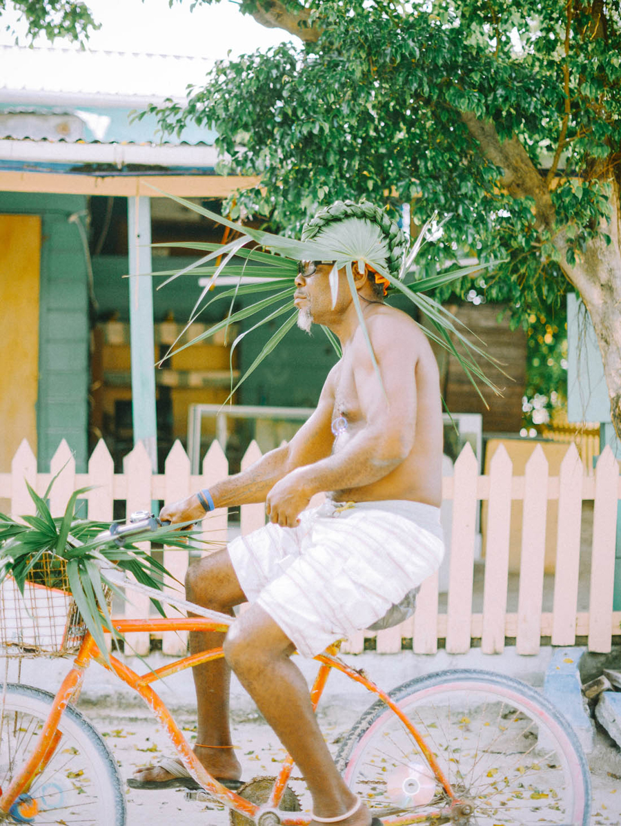 Villager Riding Bicycle in Belize