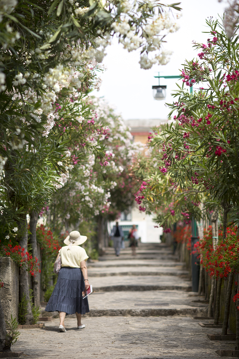 Woman Walking in Positano Italy