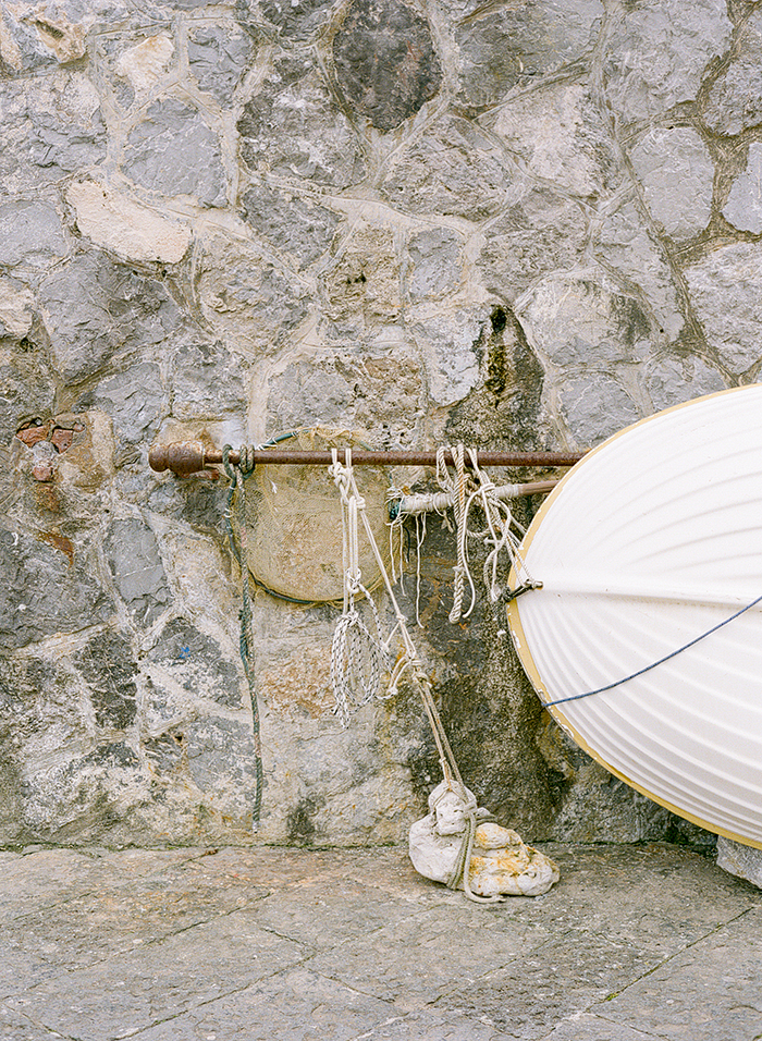 Boat Tied to the Wall on the Amalfi Coast
