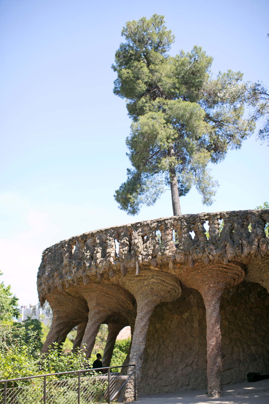 Stone Pillars at Park Guell in Barcelona Spain Stone Pillars at Park Guell in Barcelona Spain