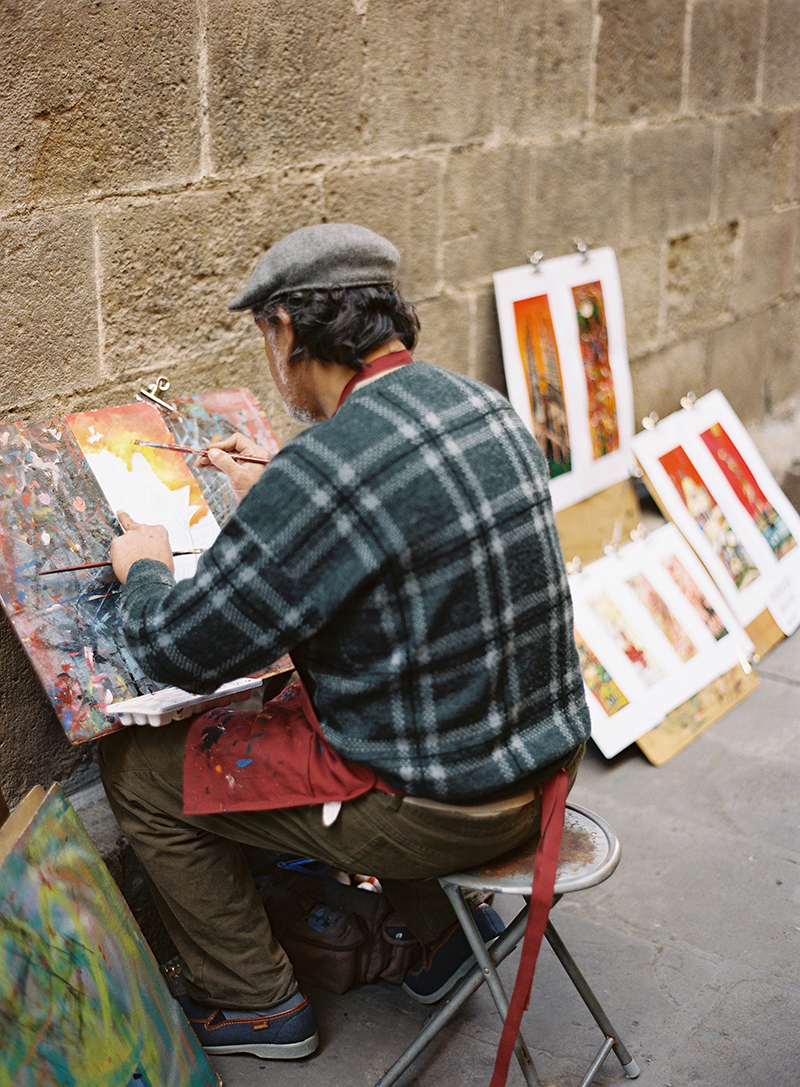 Street Painter in Barcelona Spain