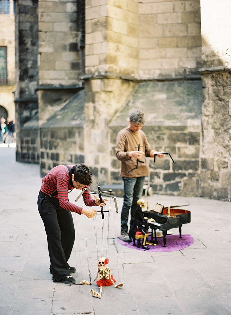 Street Puppeteers in Barcelona Spain