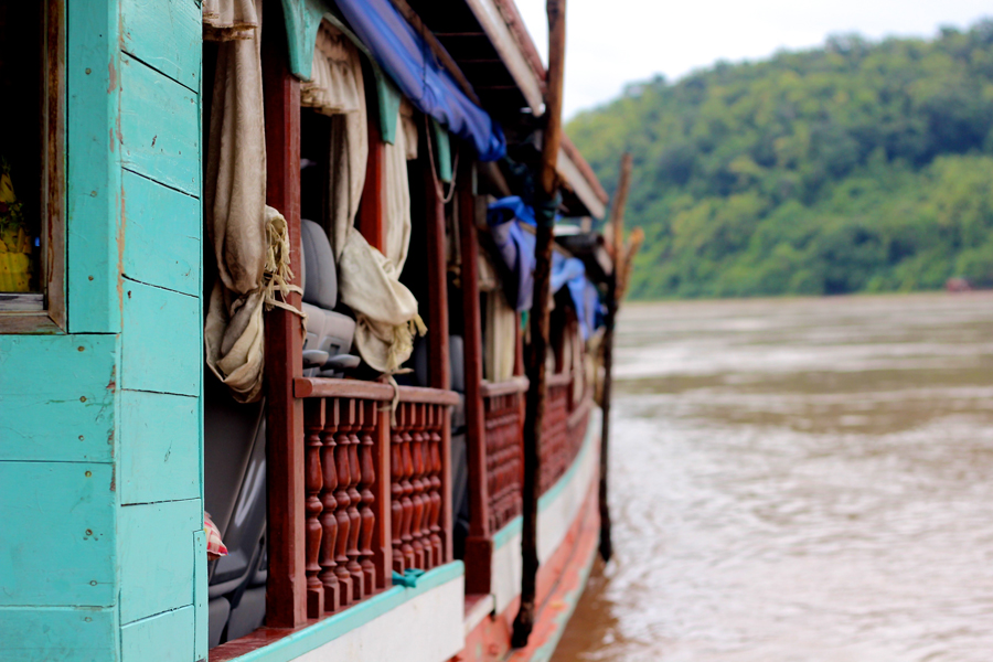 Teal Water Taxi in Laos