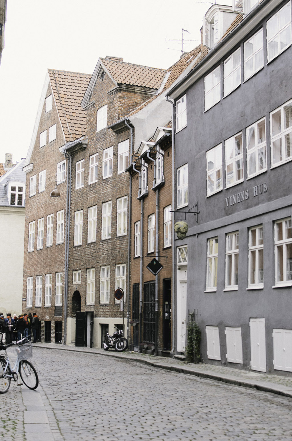 Coblestone Street in Copenhagen Denmark