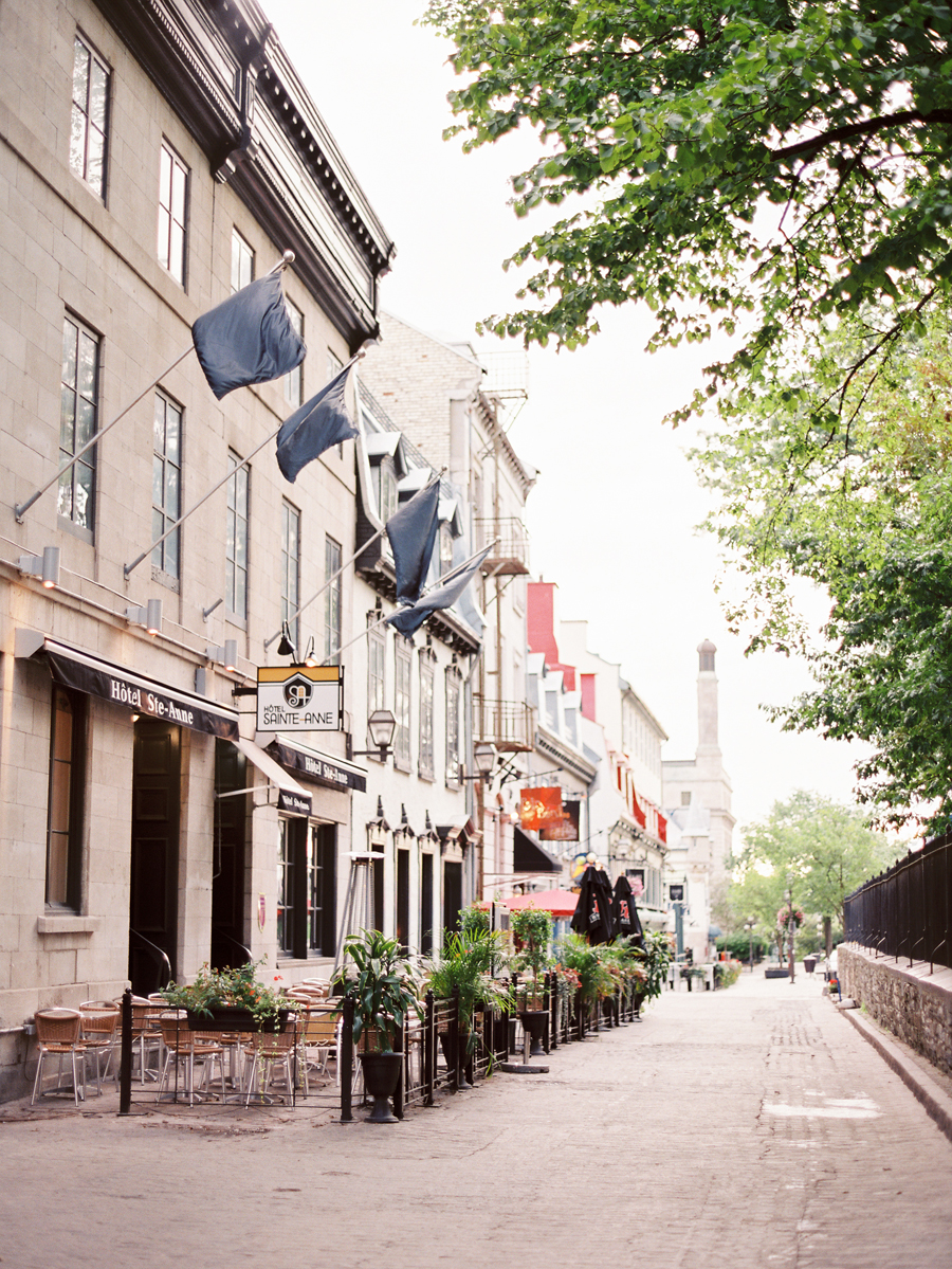 Flag Lined Street in Quebec City Flag Lined Street in Quebec City