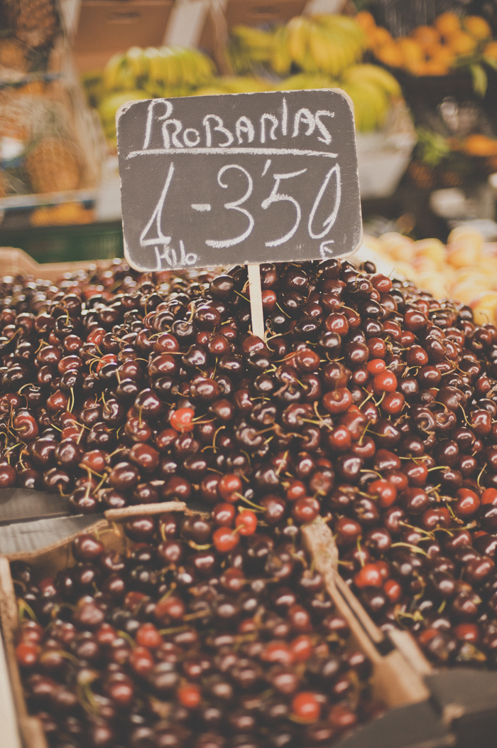 Market Cherries in Guernica Spain