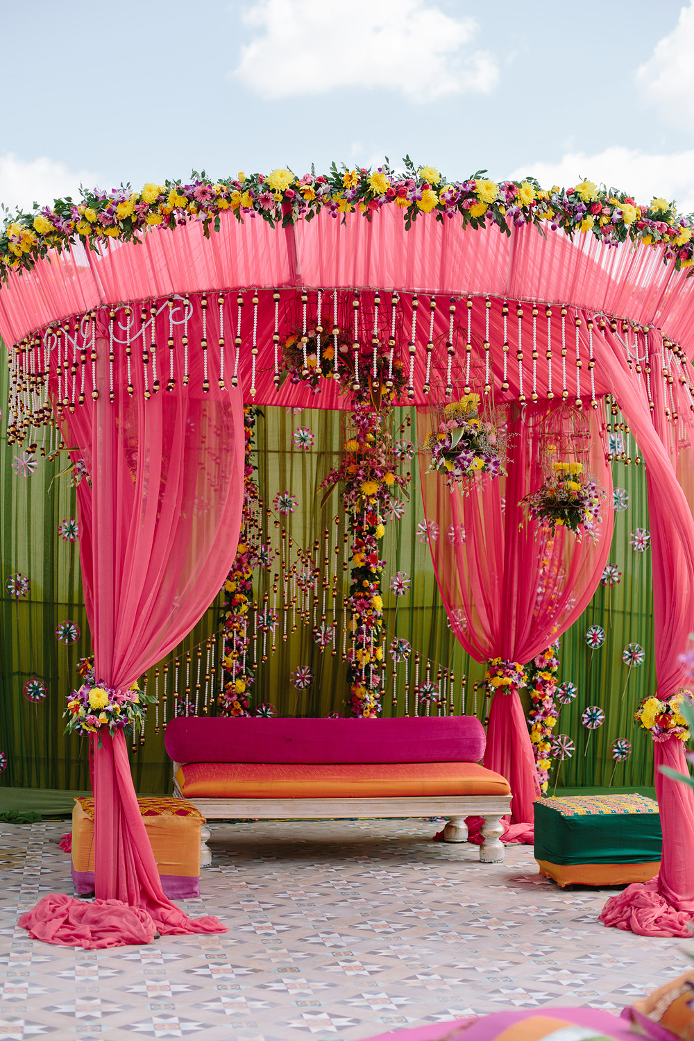 Pink Wedding Decor at Suryagarh Palace in India