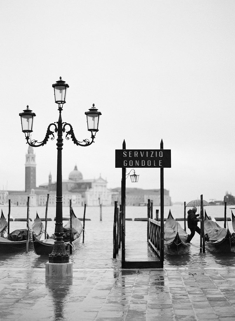 Docked Gondolas in Venice Italy