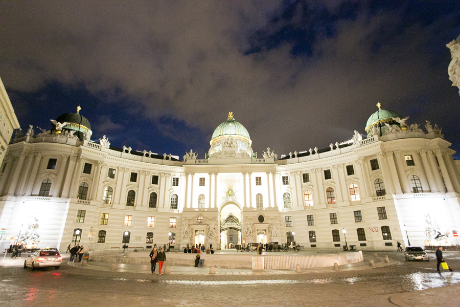Hofburg Palace of Vienna Austria at Night