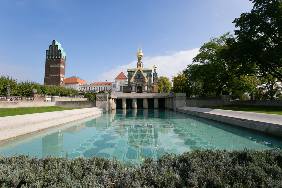 Pool in Front of the Mathildenhohe in Darmstadt Germany