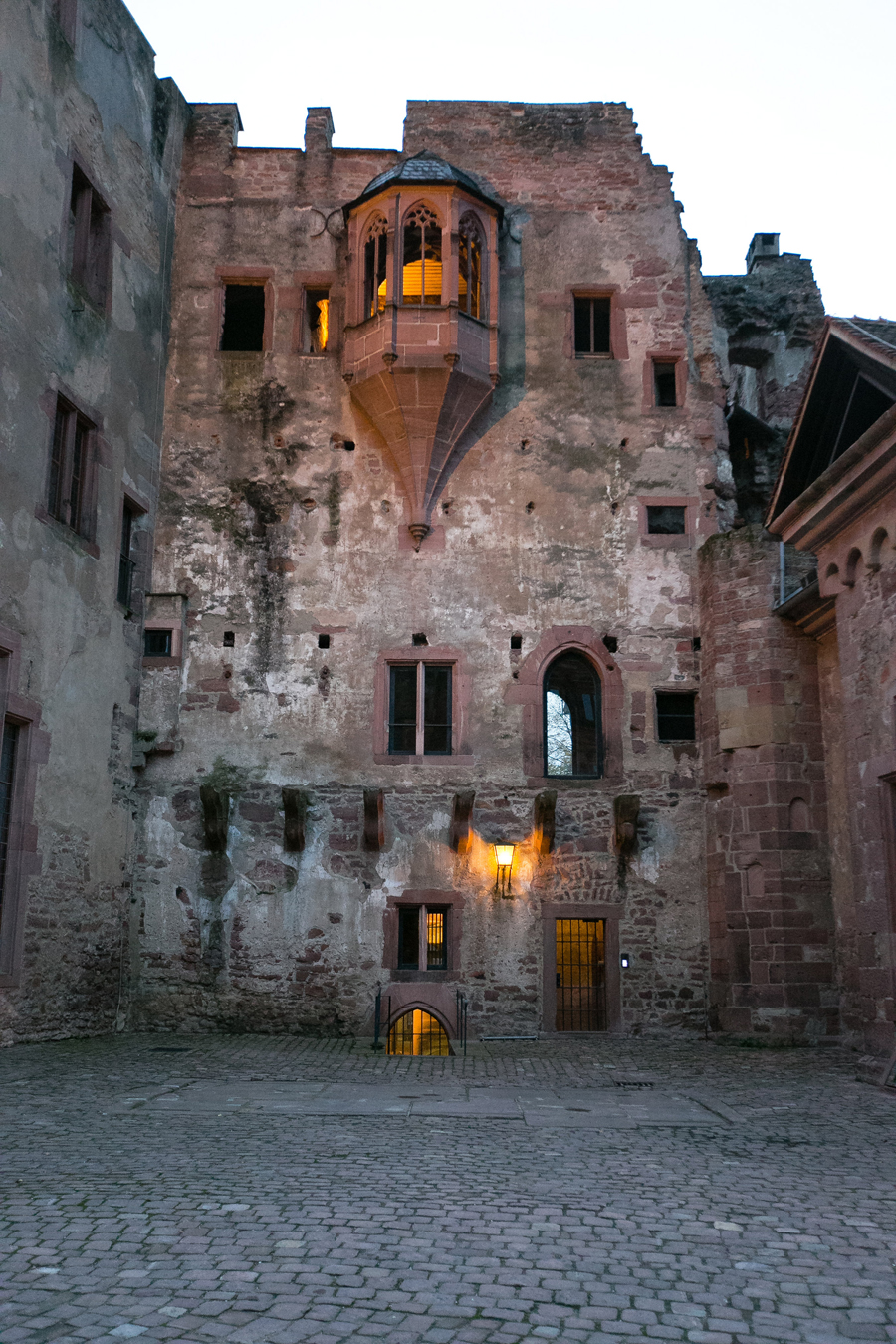 Weathered Stone Wall at Heidelberg Castle