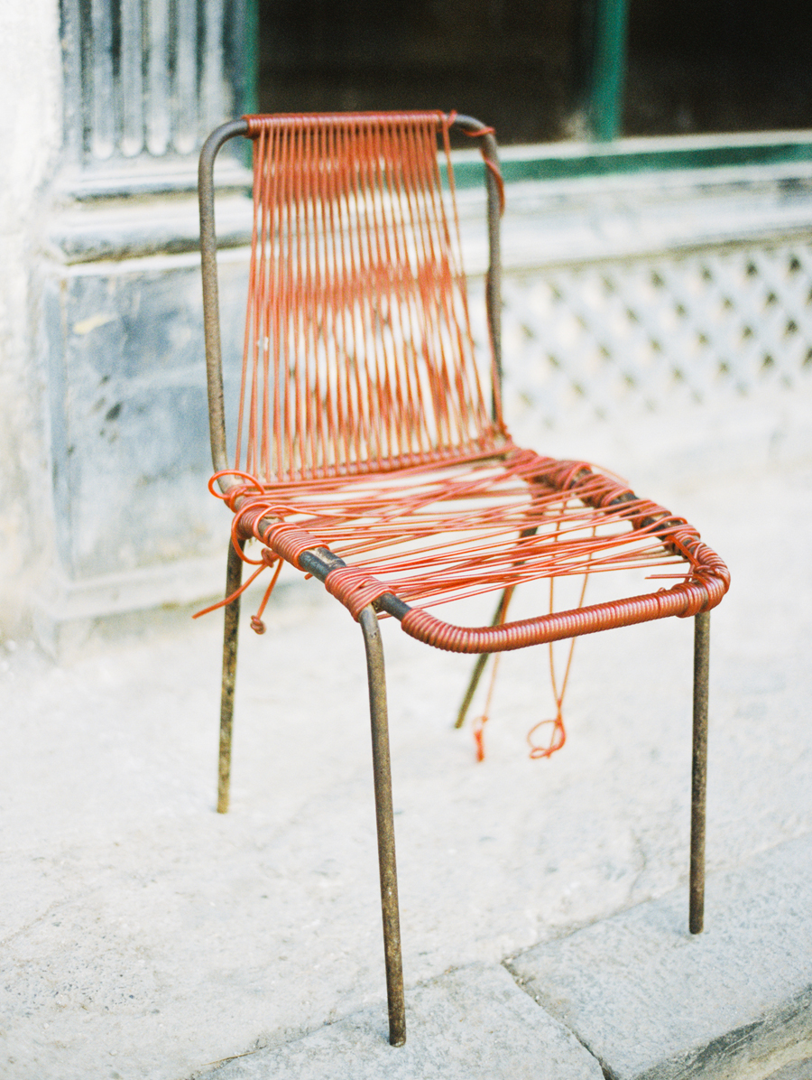 Aged Red Chair in Cuba
