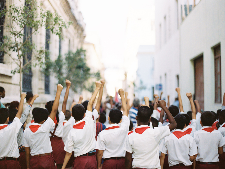 School Children Chanting in Havana Cuba