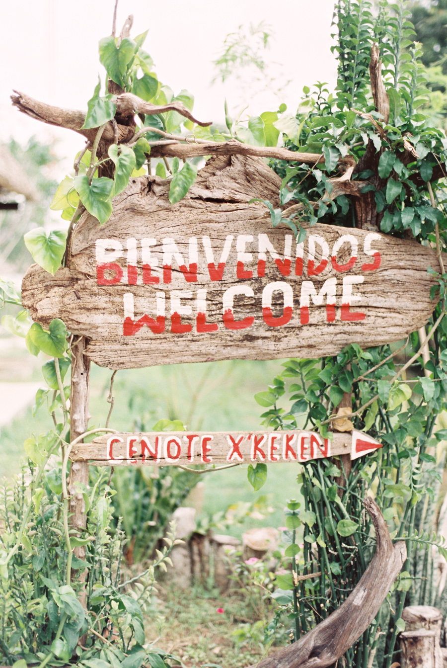 Welcome Sign at Cenote Xkeken