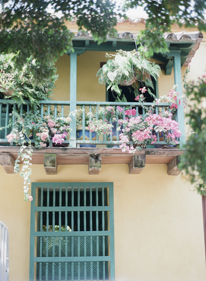 Balcony of Flowers in Cartagena Colombia