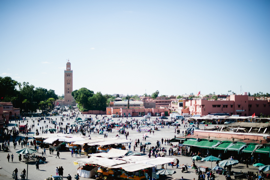 Overlooking the Souks in Marrakech Morocco