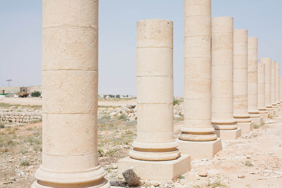 Ancient Columns at the Herodian Ruins of Palestine