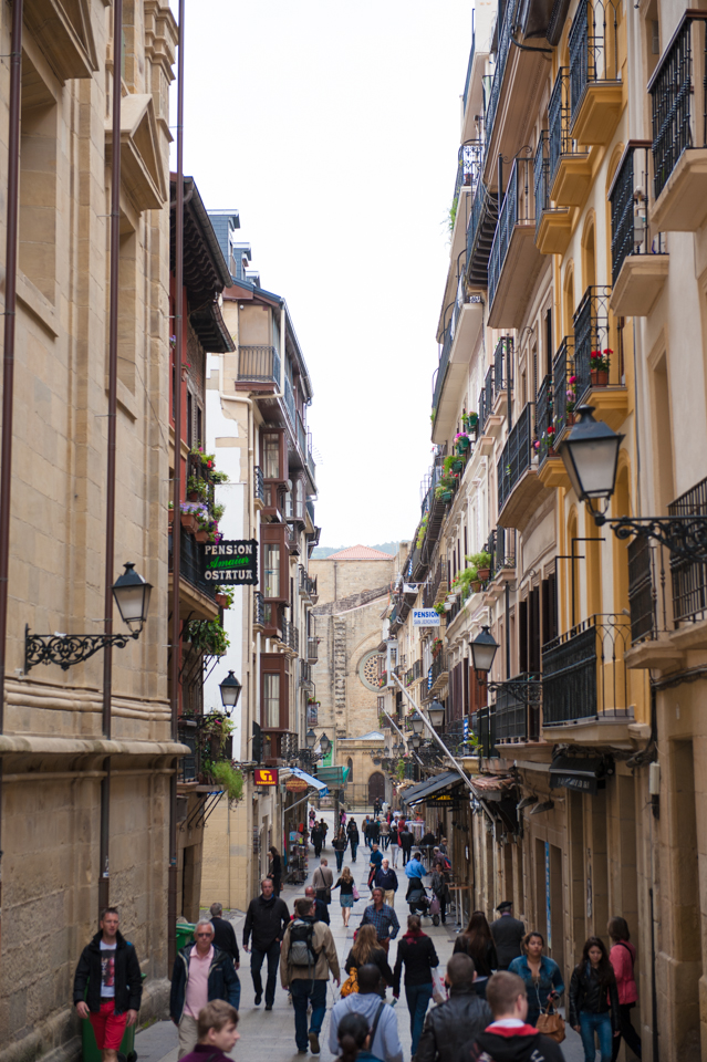 Bustling Streets of San Sebastian Spain