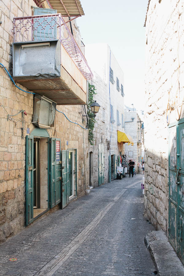 Cobblestone Street in the Old City of Bethlehem