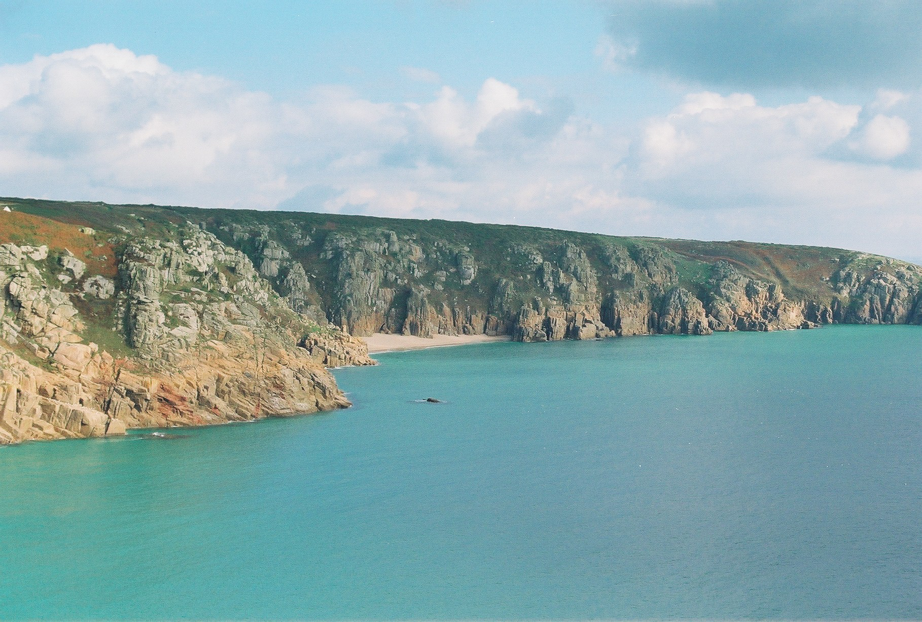 Overlooking Porthcurno Beach in England