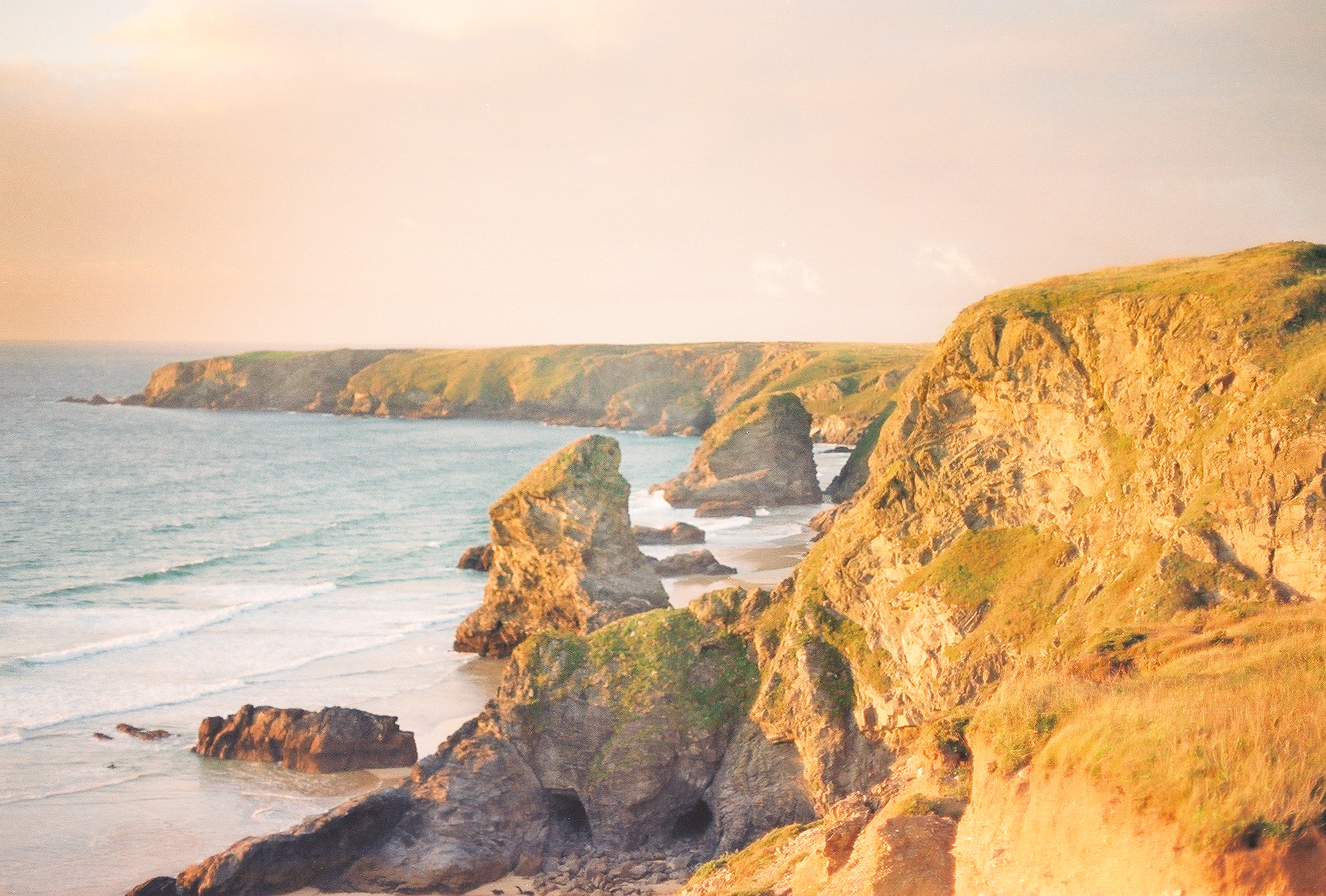Sunset Over the Bedruthan Steps of England